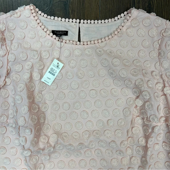 🆕 Talbots blush 3D blouse SZ 14WP - Picture 2 of 3
